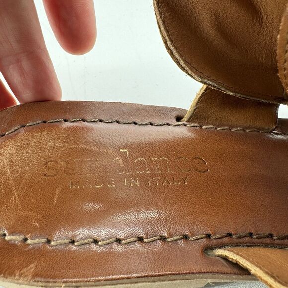 Sundance Brown Woven Leather Embroidered Sandals EU 38 US Size 7.5 Made In Italy - Picture 9 of 9